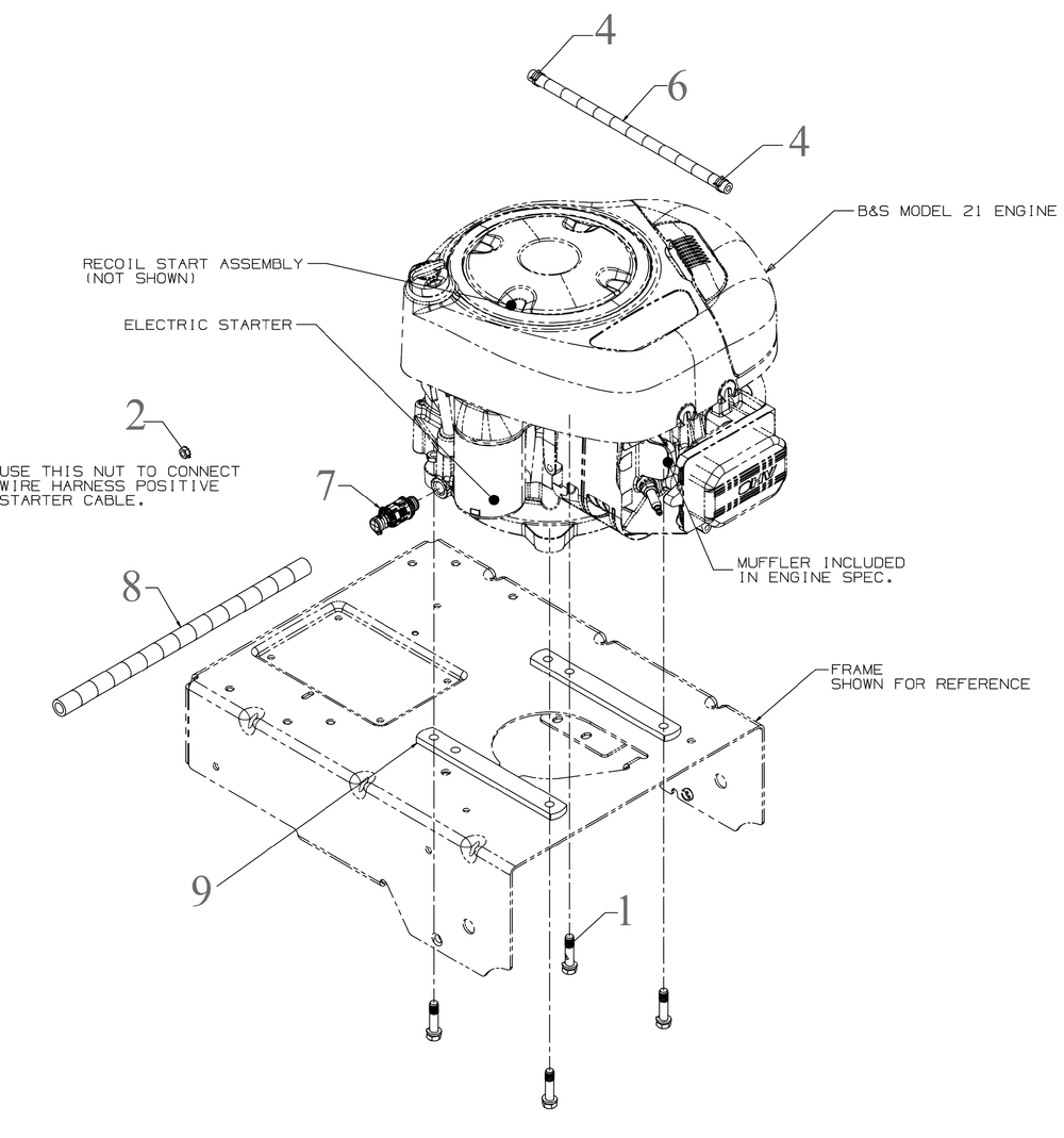 Engine Accessories Diagram and Parts List for CC800 (12AE764B010)(2023) Cub Cadet Lawn Mower